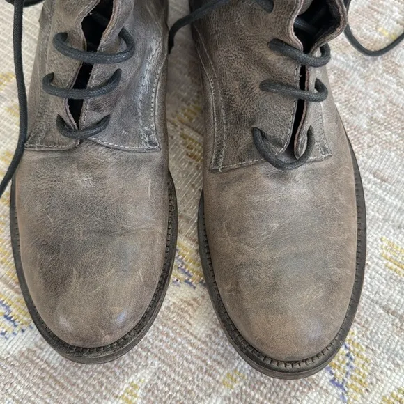 Via Roma 15 Leather Combat Boots Size 39