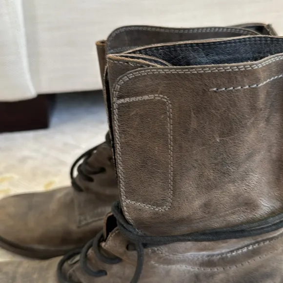 Via Roma 15 Leather Combat Boots Size 39