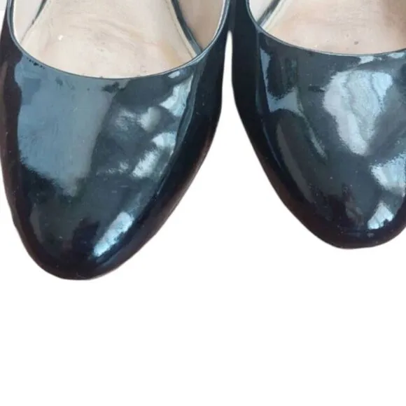 Via Spiga Foster Patent Leather Wedge Shoe size 8.5
