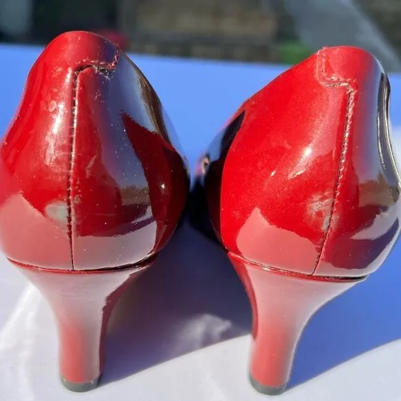 Via Spiga Red Wedge Heel Pointed Toe Shoe Size 9 1/2