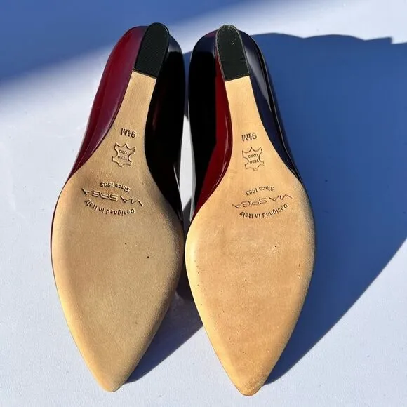 Via Spiga Red Wedge Heel Pointed Toe Shoe Size 9 1/2