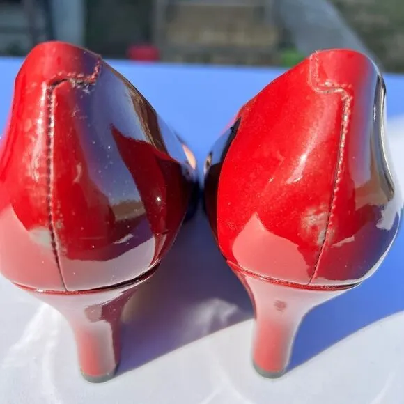 Via Spiga Red Wedge Heel Pointed Toe Shoe Size 9 1/2
