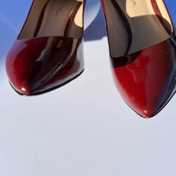 Via Spiga Red Wedge Heel Pointed Toe Shoe Size 9 1/2