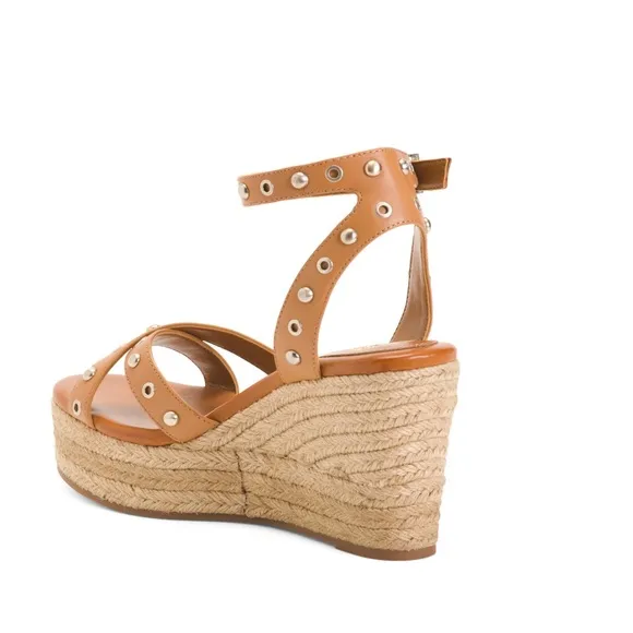Vince Camuto Feegella Jute Covered Wedge Platform Sandal Golden Walnut Women's 9