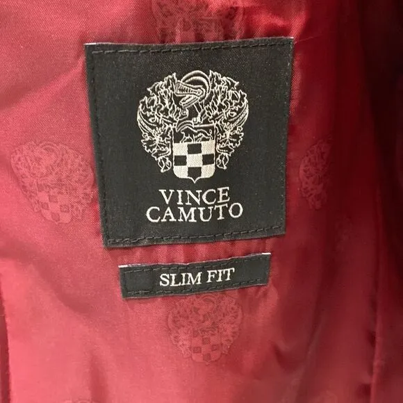Vince Camuto Powis Satin Shawl Lapel Dinner Jacket In Burnt Red Brule Rouge 42S