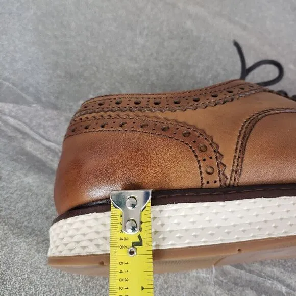 Vince Camuto Shoes Mens 12 M Cognac Brown Essien Wingtip Oxford Lace Up