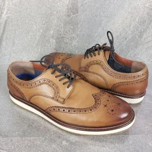 Vince Camuto Shoes Mens 12 M Cognac Brown Essien Wingtip Oxford Lace Up
