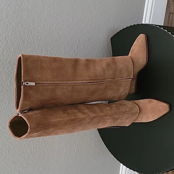 Vince Camuto Tibani Cuffed Tall Wedge Boot Nutmeg Verona 7M $249