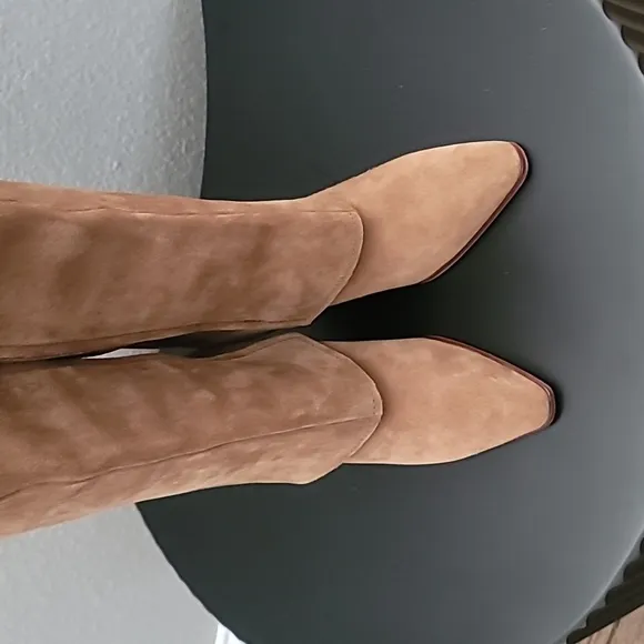 Vince Camuto Tibani Cuffed Tall Wedge Boot Nutmeg Verona 7M $249
