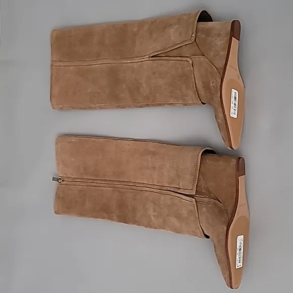 Vince Camuto Tibani Cuffed Tall Wedge Boot Nutmeg Verona 7M $249
