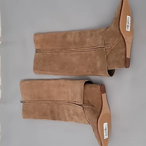 Vince Camuto Tibani Cuffed Tall Wedge Boot Nutmeg Verona 7M $249