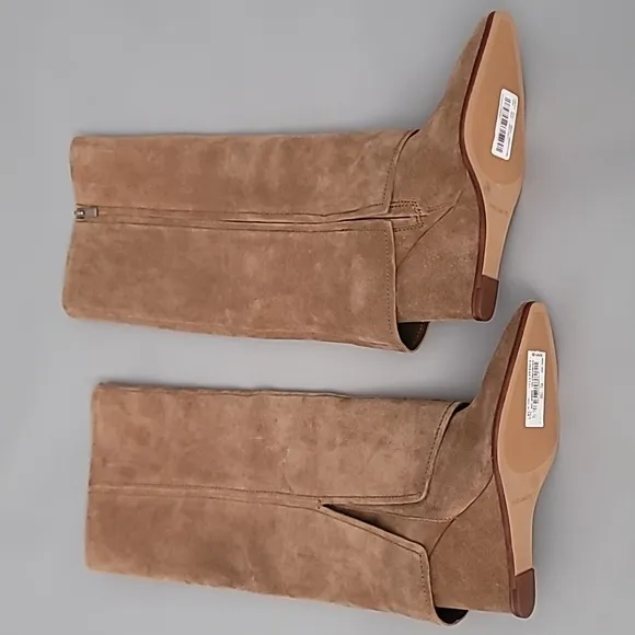 Vince Camuto Tibani Cuffed Tall Wedge Boot Nutmeg Verona 7M $249