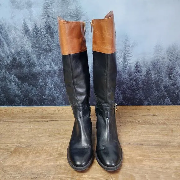 Vince Camuto Two Tone Phillie Leather Riding Boots | Women's 6