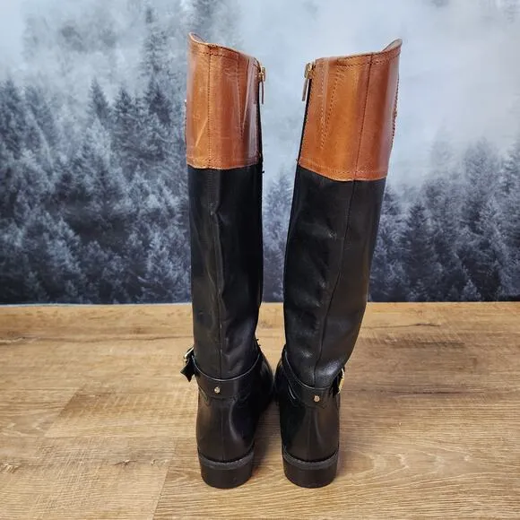 Vince Camuto Two Tone Phillie Leather Riding Boots | Women's 6