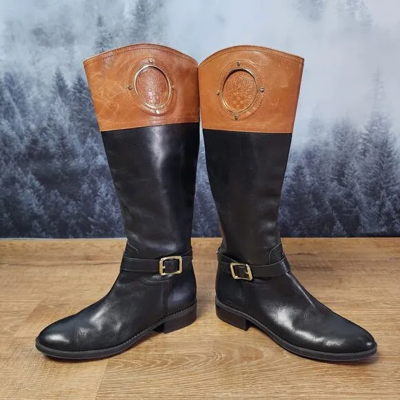 Vince Camuto Two Tone Phillie Leather Riding Boots | Women's 6