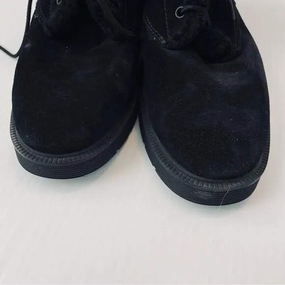 Vince Hayes Shearling combat boots lace-up black boots size 9.5