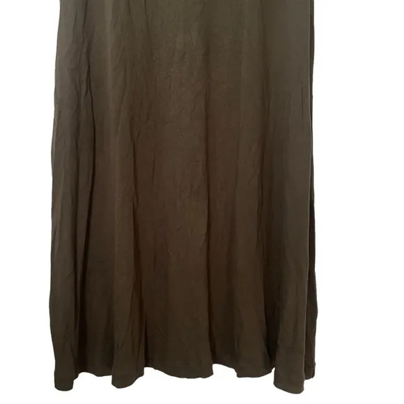 Vince Olive Green Stretch Jersey Midi Dress