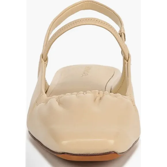 Vince Venice Leather Slingbacks Sz 8 Macadamia
