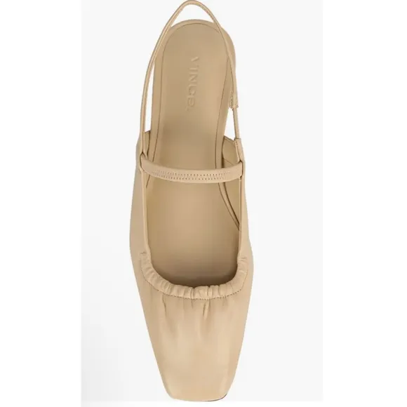 Vince Venice Leather Slingbacks Sz 8 Macadamia