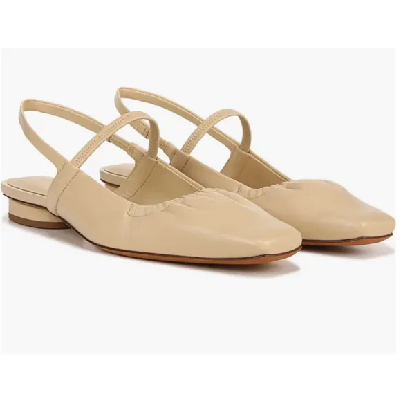 Vince Venice Leather Slingbacks Sz 8 Macadamia