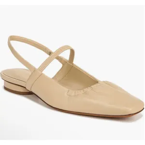 Vince Venice Leather Slingbacks Sz 8 Macadamia