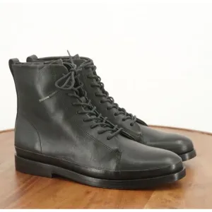 Vince Womens Cooper Ankle Boots Booties Black Leather Lace Up Size 6M