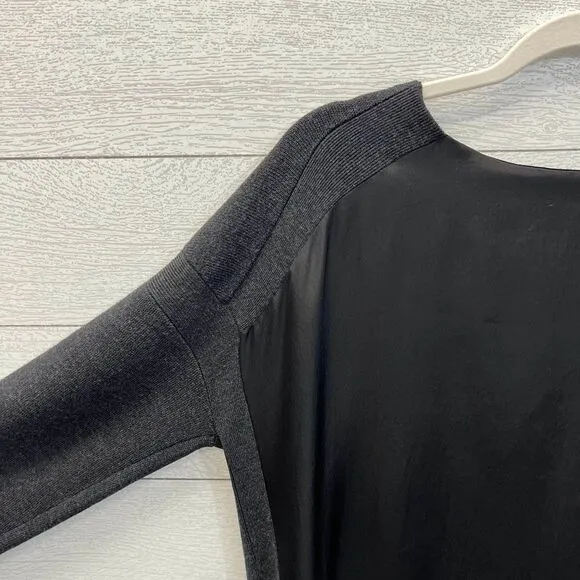 Vince Wool Charcoal Grey Mixed Media Sweater Dress Size M