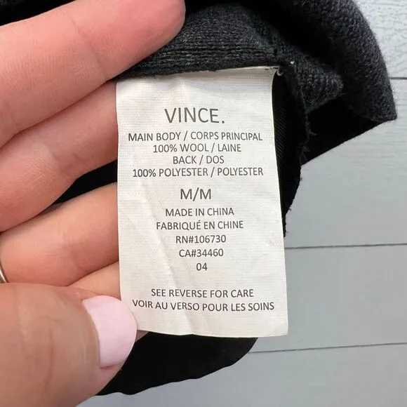 Vince Wool Charcoal Grey Mixed Media Sweater Dress Size M