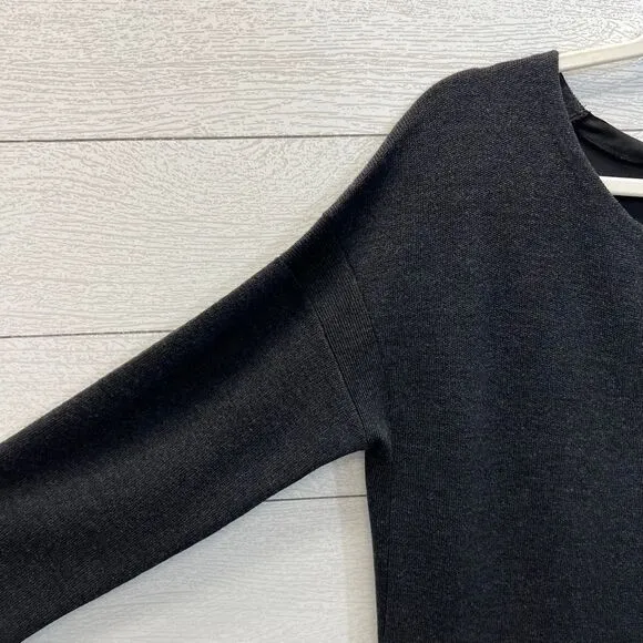 Vince Wool Charcoal Grey Mixed Media Sweater Dress Size M