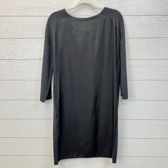 Vince Wool Charcoal Grey Mixed Media Sweater Dress Size M