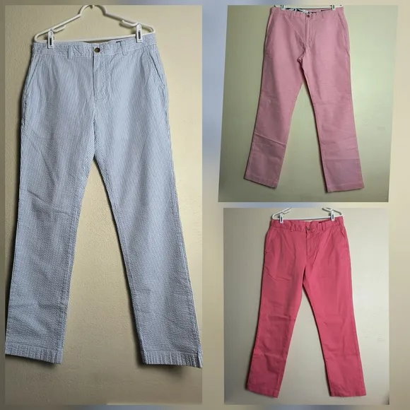 Vineyard Vines Breaker Pant Lot Of 3 Summer Preppy Stylish Men's Size 33X32