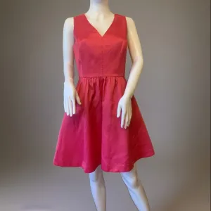 Vineyard Vines Kentucky Derby Sz 4 Dress Pink Silk Blend V-Neck Fit Flare Mini