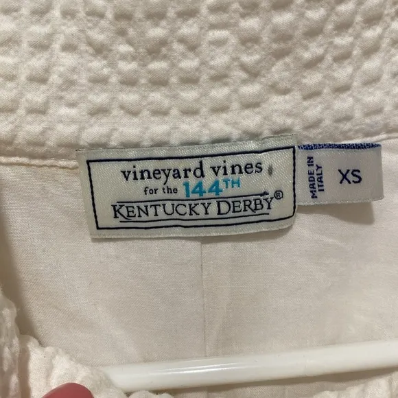 Vineyard Vines Kentucky Derby White Seersucker dress size XS NWOT