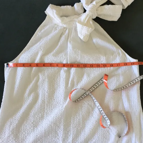 Vineyard Vines Kentucky Derby white tie neck ruffle midi dress L