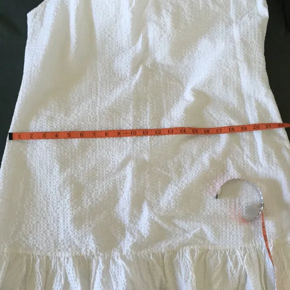 Vineyard Vines Kentucky Derby white tie neck ruffle midi dress L