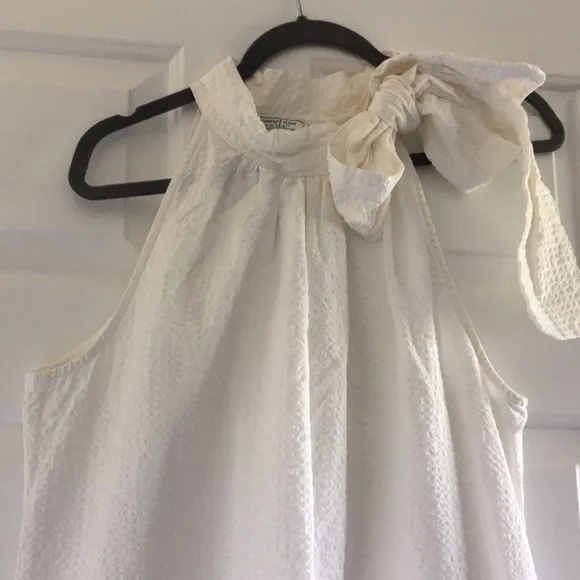 Vineyard Vines Kentucky Derby white tie neck ruffle midi dress L