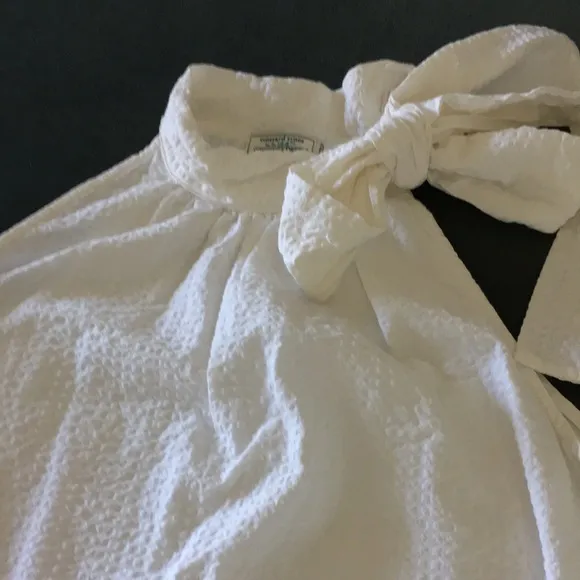 Vineyard Vines Kentucky Derby white tie neck ruffle midi dress L