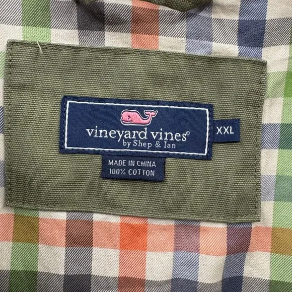 Vineyard Vines Mens Boat Yard Barn Coat Corduroy Collar Lined Olive Green XXL