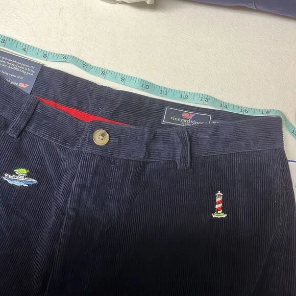 Vineyard Vines Mens Classic Fit Club Pant 35x30 Corduroy Lighthouse Boat Golf