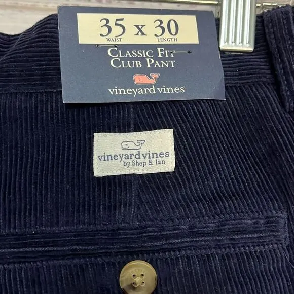 Vineyard Vines Mens Classic Fit Club Pant 35x30 Corduroy Lighthouse Boat Golf