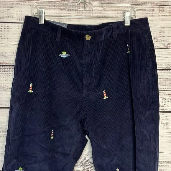 Vineyard Vines Mens Classic Fit Club Pant 35x30 Corduroy Lighthouse Boat Golf