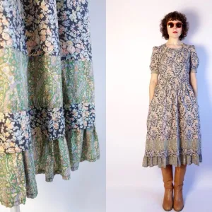Vintage 1970's midi 100% cotton dress by Liberty of London Hildebrand