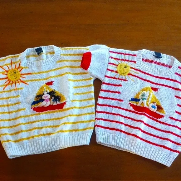 Vintage 80s 100% Cotton Handmade Peruvian Sweaters Embroidery Knit 3d Designs