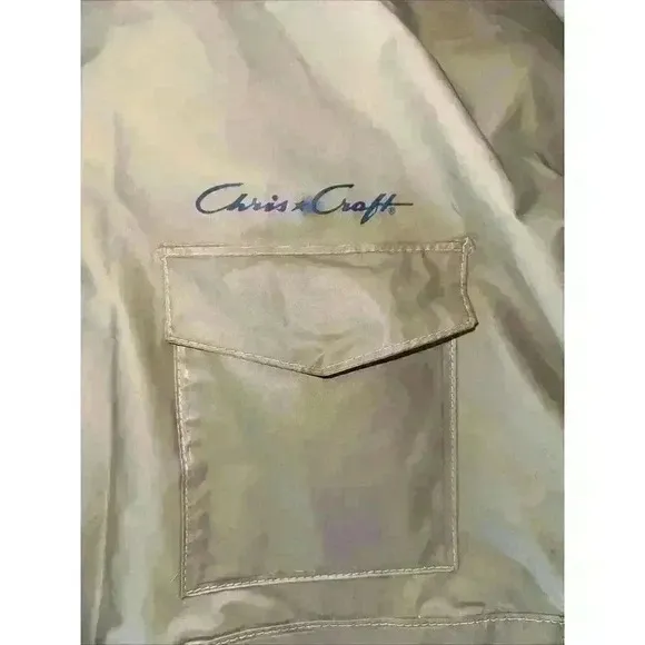 Vintage Chris Craft boat boating Rain Suit Jacket Coat Pants size‎ Large