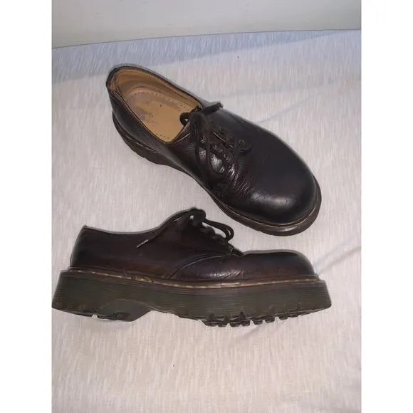 Vintage Dr.Martens 1561 Oxford 4-Eye Lace Brown Leather Uk Sz 5 US6 England