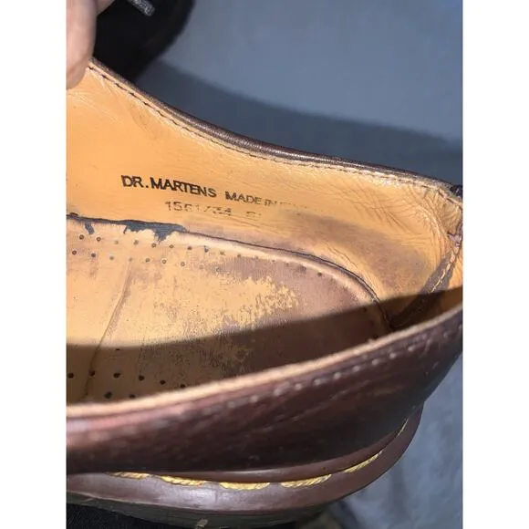 Vintage Dr.Martens 1561 Oxford 4-Eye Lace Brown Leather Uk Sz 5 US6 England