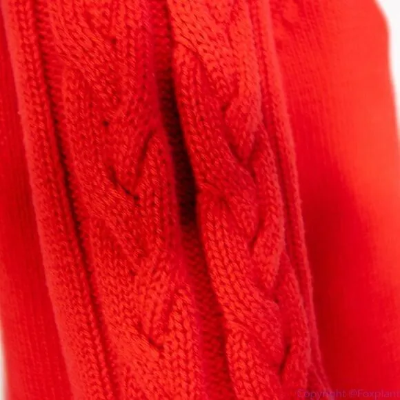 Vintage Evan Picone 100% cotton boat neck red‎ cable knit sweater, size M