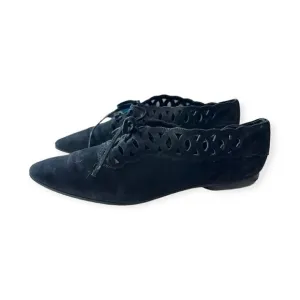 Vintage  French Accessoire Diffusion Nubuck Lace up Flats, Size 38EU,