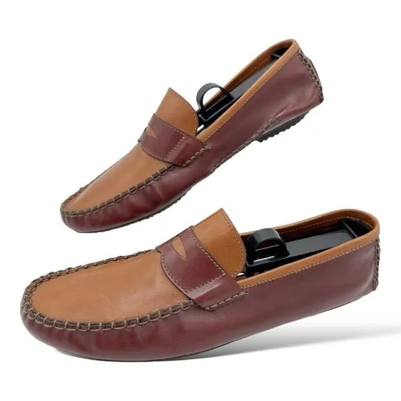 Vintage Gianfranco Ferre Two-Toned Leather Driving Moccasins Sz 40.5 EUR 7.5 US