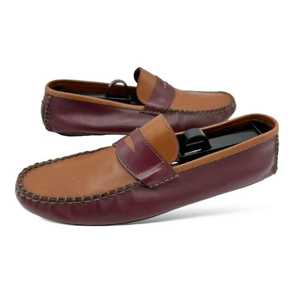 Vintage Gianfranco Ferre Two-Toned Leather Driving Moccasins Sz 40.5 EUR 7.5 US